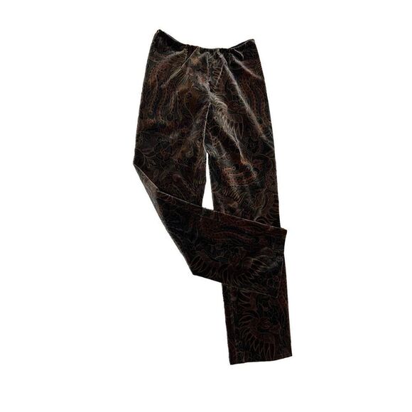 Ralph Lauren Black Label Floral Print Velvet Dress Pants Size 2 - Picture 1 of 4